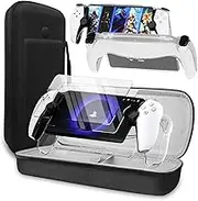 QUAGGY 3-in-1 Accessories Set for PlayStation Portal,Including Clear Skin Protective Case for PS Portal,2 Screen Protectors for PlayStation Portal, Portable Carrying Case for PS Portal(Transparent)