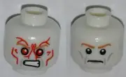 LEGO - Minifig, Head 2 Sided - Gray Wrinkles / Red Eyes & Protruding Veins