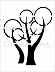 Art Deco Tree Stencil Geometric Circle Design 8.5" x 11" Reusable Sheet S686