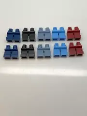 Lego Lot Of 10 Sand Blue Short, Black Drk. Red Drk. Blue Minifigure Legs #L20