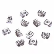 100Pcs Stainless Steel Butterfly Earring Back Nut Earnut Clasp Stopper 5x3.5x2mm
