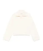 polo-collar sweatshirt S,M White