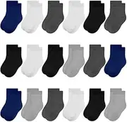 [SPTRAMLE] Toddler Crew Boy socks - 18 Pairs baby Low Cut Breathable Crew Socks for Toddler Boys Girls（0-13 Years Old）