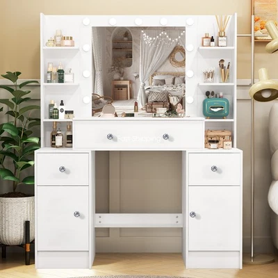 Dressing Table Set with Mirror Make up Dresser Vanity Modern Home Furniture