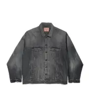 Balenciaga Used Effect Denim Jacket 1,2 Black