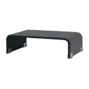 Tv Stand Monitor Riser Glass Black