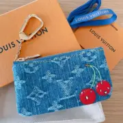 Louis Vuitton Takashi Murakami Denim Card Key Case Cherry from japan F/S