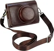 [SZHSYJY] ZV-1F Case,Camera Case for Sony ZV-1F/ ZV-1 II/ZV-1M2 Digital Camera,Digital camera PU leather storage bag with removable shoulder strap. (Horizontal, Brown)