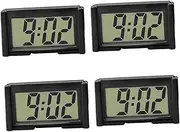 GRIRIW 4 Pcs Mini Dashboard Clocks Plastic Vehicle Clocks for Car Home Office Silent Design Sturdy Compact Present for Car Owners