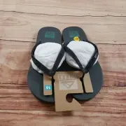 NEW Reef Sandals Mens 10 Black Blue Outdoor Flip Flops Surf Surfer Surfing Adult