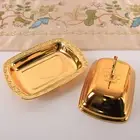 Butter Dish with Lid Multipurpose Butter Dish Box Cheese Container Golden/silver