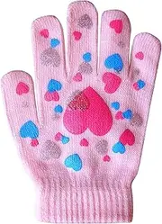 [HiFEN] Kids Winter Magic Gloves Colorful Super Soft Stretchy Warm Full Finger Thermal Knit Gripper Gloves For Baby girl gloves One Size
