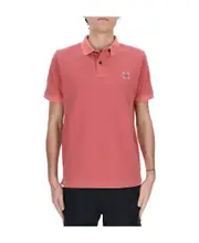 Stone Island Logo Patch Short-Sleeved Polo Shirt Cyclamen color