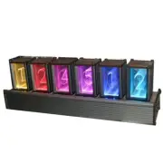6-Digit RGB Glow Tube Clock LED Nixie Tube Clock Adjustable Colors Home Decor