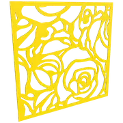 ProtectorAl 300 - 1200 x 300 - 1200mm Light Yellow / Gloss White Roses Unframed Composite Deco Panel