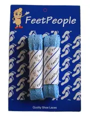 FeetPeople Flat Laces, 2 Pair Pack, 27 - 72 inches, CAROLINA BLUE