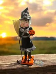 Halloween Nutcracker 15" Witch Holding a broom and pumpkin by Cynthia Rowley.