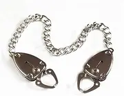 XJPXFQ 2 in 1 Metal Nipple Clamps Bondage Set with Chain, Stainless Steel Nipple Clamps Clitoris Clip BDSM Restraints Nipple Clamp Sex Nipple Clamps Toys for Women Men Couple