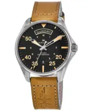 New Hamilton Khaki Aviation Pilot Day Date Auto Black Men's Watch H64645531