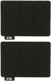 M-Tac Pack of 2 - Loop Tactical Morale Patches Board Molle Attachment 4.5 x 3.5 (Black)