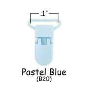 100 Plastic Pacifier Soother Dummy Binky Bib Toy Holder Clips - 1" Pastel Blue