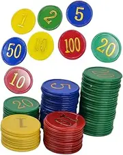 Kisangel 320pcs Plastic Poker Chips Poker Chips Bulk Colored Tokens Math Counting Count Learning Color Blue Numbered Game Supplies Learning Game Marker Party Supplies Markers Abs