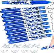 8 Erasable Pens Blue - Eraser Pen Rub Out Pens, Erasable Pen with Eraser, Friction Pens with Rubbers on the End, Erasable Gel Pens that Rub Out, Writing Pens for Kids Adults School Supplies Stationary