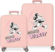 [Disney] Mickey Friendly Suitcase Set Nude 55/70 cm Hard ABS Built-in TSA Closure 88L 6, Friendly Nude, One Size, Suitcase Set, Friendly Nude, One Size, Suitcase Set