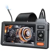 Dual-Lens Endoscope Camera with Light, 1080P HD Borescope with 5" IPS Screen,