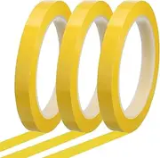 uxcell Whiteboard Tape 12mm x 66m Pinstripe Graphic Chart Line Grid Marking Tapes for Classroom Office Dry Erase Board Art, Dark Yellow, Pack of 3