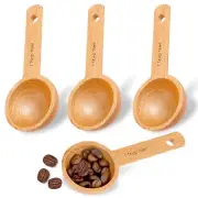 Wooden Scoops for Jars, 4 Pieces Wooden Measuring Spoons 1 Tablespoon Scoop W...