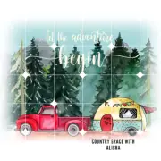 Sublimation Print Let The Adventure Camper Ready to Press Heat Transfer