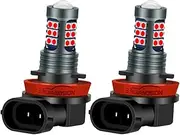 Ruiandsion H8 H11 LED Fog Light Bulbs Flash Strobe Red 12V Super Bright 3030 27SMD Chips LED Bulb Replacement for Daytime Running Lights or Fog Light (Pack of 2)