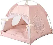 Washable Summer Pet Cat Indoor House, Dog Bed Kennel Princess Tent for Small Medium