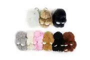 Cute Plush Bunny Keyrings - Grey / One Size