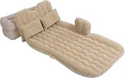 Inflatable Bed Mattress Indoor Outdoor Camping Travel Car Back Seat Air Beds Cushion (Beige)