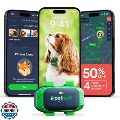 Dog GPS Tracker With Smart Alerts and Geo-Fence - Real-Time Location Tracking