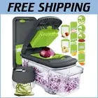 Compact Mandoline Slicer & Chopper: 5 Blades, Non-Slip Base, & Bonus Spiralizer