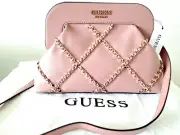 GUESS Abey Crossbody Small Leather Shoulder Handbag Rosewood Color NEWNWT