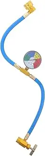 Garneck Car Ac Pipe R134a Recharge Hose Gauge Easy to Use for Diy Refill 1/2 Thread