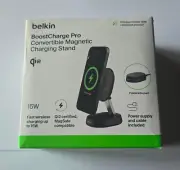 NEW Black Belkin BoostCharge Pro Convertible Magnetic Wireless Charging Stand