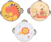 ERINGOGO 3pcs Boys and Girls Hand Drum Toy Toddlers Tambourine Set Music Educational Instruments