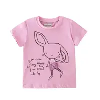 在飛比找momo購物網優惠-【橘魔法】粉紫大耳兔短袖上衣(T恤 棉T 女童 兒童 童裝)