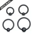 2pcs. Matte Black IP Captive Bead Ring Nipple Ears Labret Septum 18G 1/4" - 3/8"