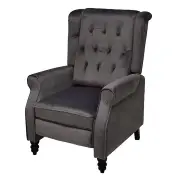 Velvet Accent Elegant Recliner Armchair Adjustable with High Wingback