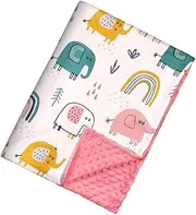 ULDIGI Blanket with Dotted Backing Soft Receiving Blanket for Boys and Lightweight Nursery Bed Throw for Travel Car and Home Use
