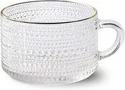 Unique Soup Mug Container Coffee Tea Soup Bowls,Soup Cup with Handle 500ml,Cute Breakfast Bowls for Coffee,Dessert,Glass Microwave Safe-Transparent-B-13x10x7cm,500ml (Color : with Phnom Penhb, Size