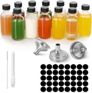 12 Pcs Small Glass Bottles with Lids,2Oz Clear Glass Containers with 3 Funnel...