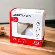 IKEA SOLHETTA LED bulb E12 800 lumen, Dimmable/globe Opal 2700 K (2-PACK) NEW