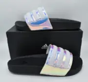 Adidas Men Sz 10 Women Size 11 Adilette Boost Multicolor Iridescent Slides Shoes